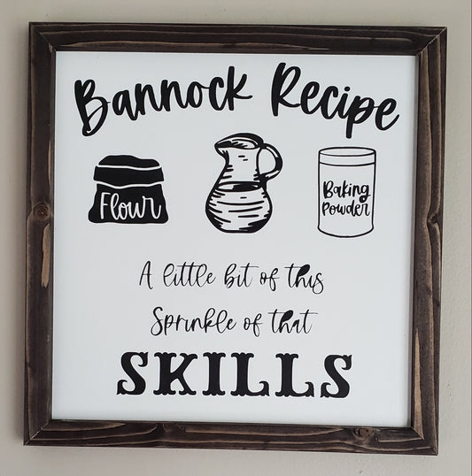 Bannock Recipe Sign