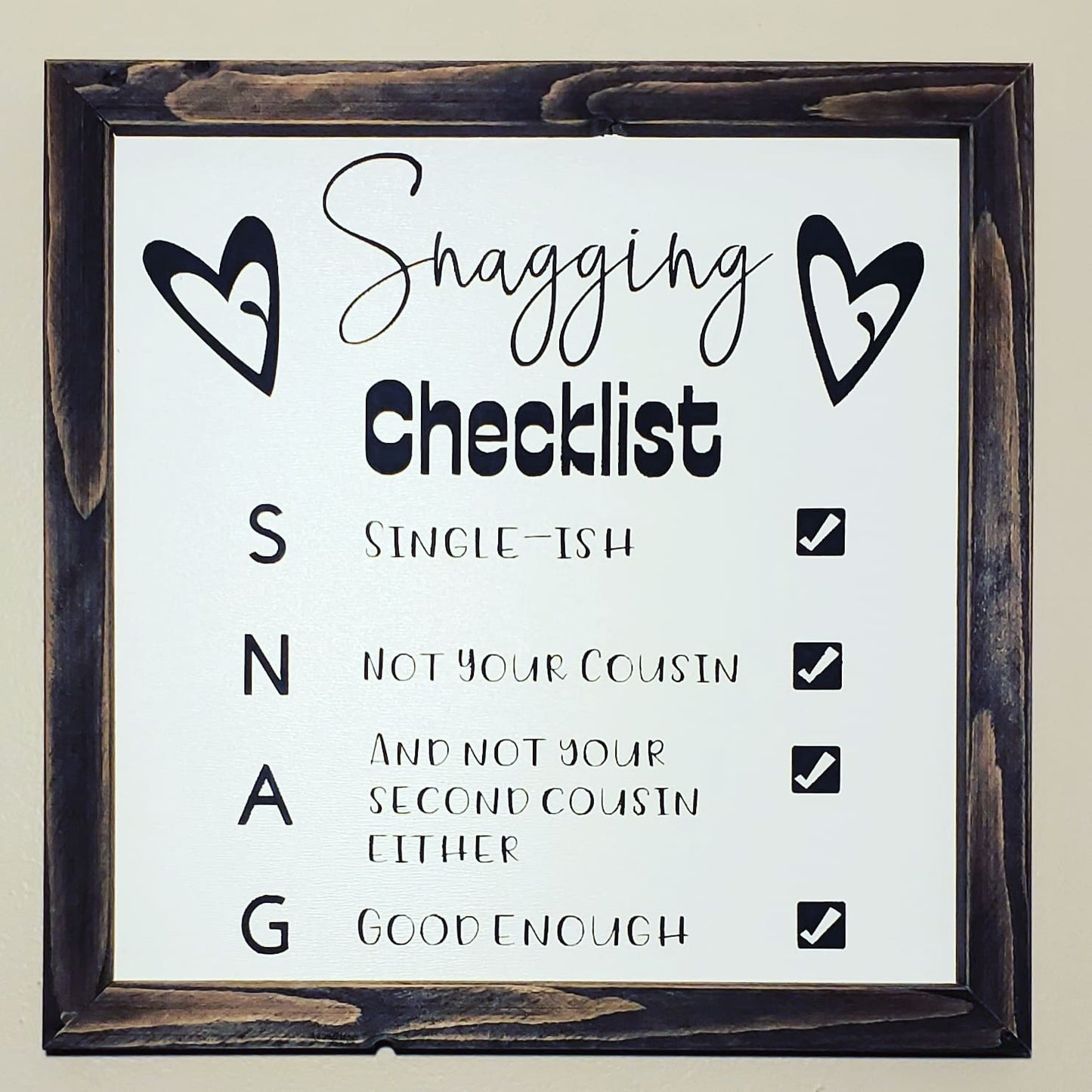 Snagging Checklist sign